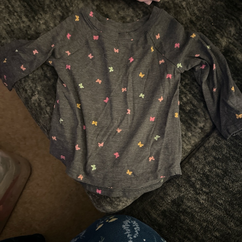 Cat & Jack Gray and Pink Long Sleeve Tee